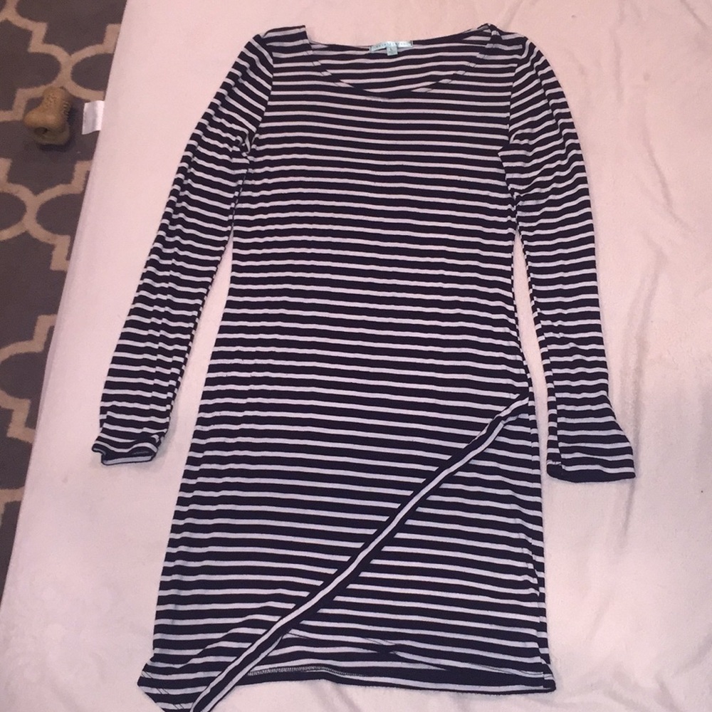 Long sleeve Black and White Stripe Dress